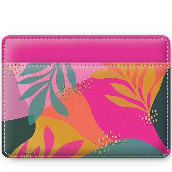 Lady Jayne Sunlit Leaves Multicolored Vegan Faux Leather Credit Card Wallet NWT - Picture 5 of 6